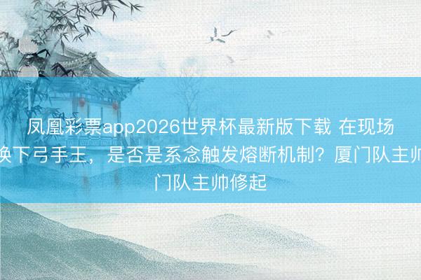 凤凰彩票app2026世界杯最新版下载 在现场|6-0换下弓手王，是否是系念触发熔断机制？厦门队主帅修起