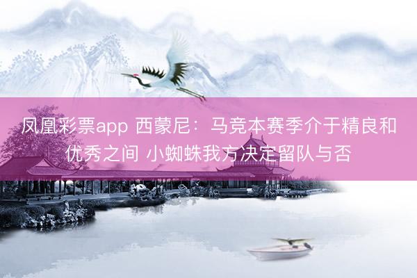 凤凰彩票app 西蒙尼：马竞本赛季介于精良和优秀之间 小蜘蛛我方决定留队与否