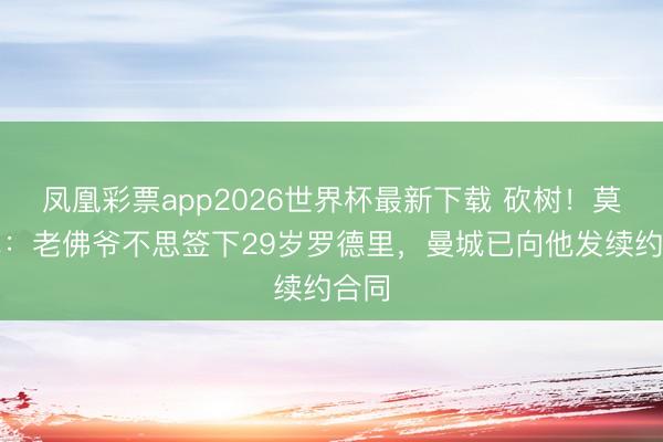凤凰彩票app2026世界杯最新下载 砍树！莫雷托：老佛爷不思签下29岁罗德里，曼城已向他发续约合同