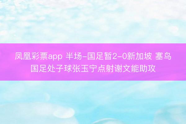 凤凰彩票app 半场-国足暂2-0新加坡 塞鸟国足处子球张玉宁点射谢文能助攻