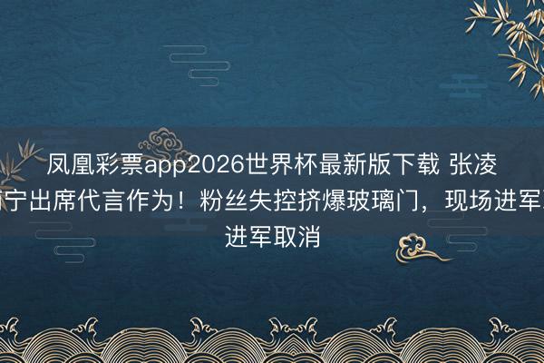 凤凰彩票app2026世界杯最新版下载 张凌赫南宁出席代言作为！粉丝失控挤爆玻璃门，现场进军取消