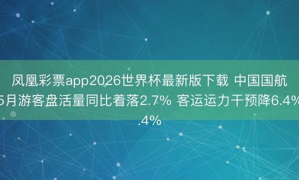 凤凰彩票app2026世界杯最新版下载 中国国航5月游客盘活量同比着落2.7% 客运运力干预降6.4%